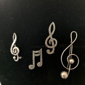 Silver music pins